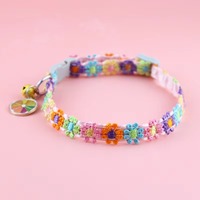 Nouvelle innovation : Collier pour chat et chien léger, confortable, haut de gamme, coloré, avec pendentif clochette et fleur en dentelle