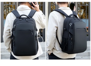 Mochilas impermeáveis do curso dos homens do negócio do saco do computador portátil do estudante da escola do roubo <span class=keywords><strong>anti</strong></span> com carregador do USB - Product Image 6