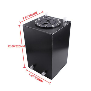 Bình nhiên liệu nhôm 12L/3 gallon, bình chứa dầu, bình hứng dầu - Bình nhiên liệu phụ hình chữ nhật đánh bóng gương với phụ kiện AN8 - Product Image 4