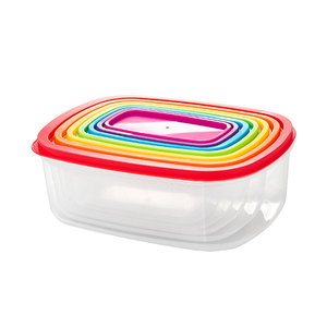 Rectangle pp colorful nesting clear plastic food containers with lid