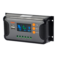 Contrôleur de charge solaire PowMr PWM 30A 12V/24V/36V/48V avec écran LCD et port USB pour batteries LiFePO4, Gel, Plomb-Acide – Régulateur solaire hors réseau