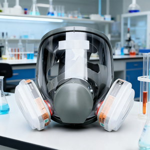 Penjualan Panas Masker Gas Respirator Karet Berkualitas Tinggi Full Cover 6800 Dapat Digunakan Kembali dengan Filter Dapat Dicuci Transparan Penutup Wajah Penuh - Product Image 2