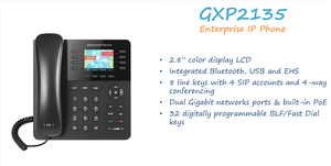 หน้าจอ LCD ขนาด2.8นิ้ว GXP2135โทรศัพท์ <span class=keywords><strong>IP</strong></span> แบบยืดหยุ่นสำหรับองค์กร - Product Image 6