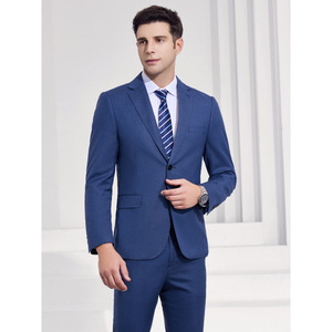 Unisex Professional Suit Haze Blue Workwear For Office Business Formal Wear Spring Autumn - Product Image 5