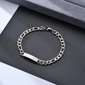 Bracciale <span class=keywords><strong>coppia</strong></span> all'ingrosso in acciaio inossidabile Trend personalità retrò Punk Hip Hop titanio acciaio bracciale - Product Image 6