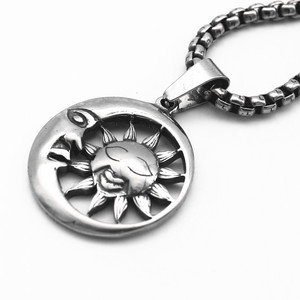 Yunnique-collar con colgante de sol y luna, de acero inoxidable, unisex, diseño geométrico, joyería de moda - Product Image 5