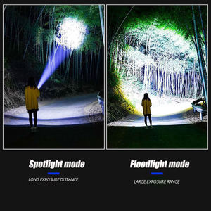 <span class=keywords><strong>Linterna</strong></span> Táctica LED de Alta Potencia, 30000 Lúmenes, Súper Brillante, Largo Alcance, Zoom Telescópico, Recargable, COB, Luz Trasera - Product Image 6