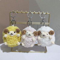 En gros, Porte-clés mignon en peluche de mouton ou agneau, doux, breloque décorative pour sac à dos, jouets en peluche animaux