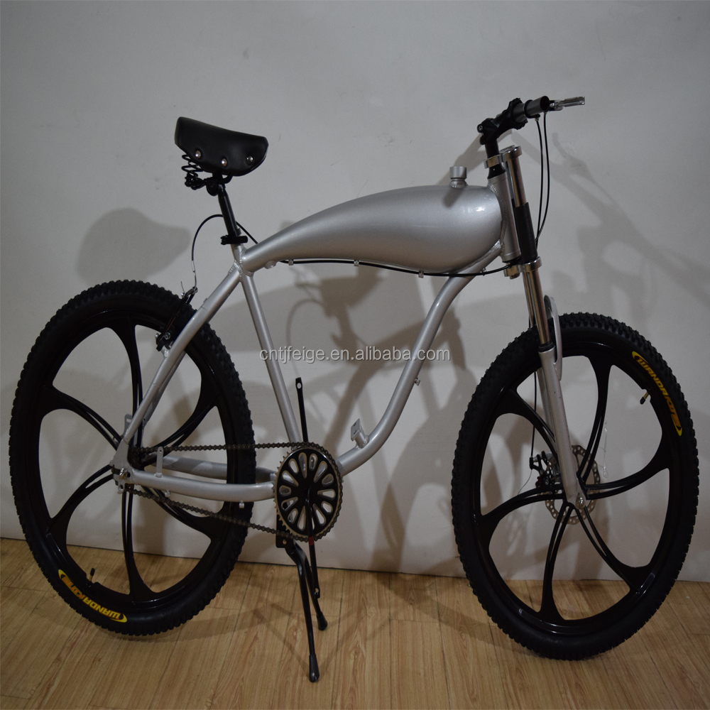 beach cruiser motorized bike frame with gas tank