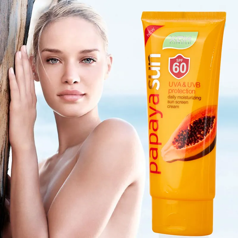 Hot Sale Sun Block Cream Skin-Friendly Great For Active Days Papaya Sun Screen Lightweight Skin whitening sunscreen lotion
