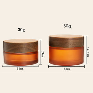 Envase de Vidrio Esmerilado Redondo de 30g 50g para Cosméticos, con Tapa de Bambú, para Crema Facial, Venta al por Mayor - Product Image 4