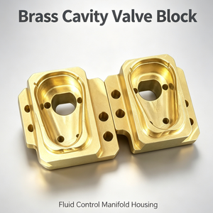 OEM Custom Brass Deep-Pocketed Housing / Manifold Block Hydraulic Valve Manifolds Medical <b>Device</b> Housings - Product Image 1