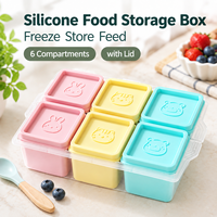 Moule à glaçons en silicone personnalisé, boîte de conservation pour aliments pour bébés, 6 compartiments, réutilisable, sans BPA, silicone de qualité alimentaire
