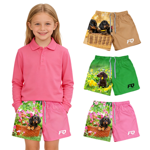 شورتات فوتي مخصصة للأطفال بتصميم بقرة هايلاند أسترالية، مع جيوب بسحاب، شورتات فوتي بتصميم كلب داشهند، شورتات فوتي بتصميم بيجامة للكلاب - Product Image 3