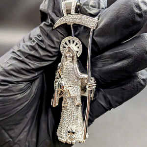 Pendentif Croix de Jésus Iced Out en Argent Sterling 925 avec Moissanite Diamant Rond Taillé VVS, Luxe Hip Hop Religieux - Product Image 1