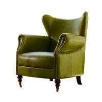 Fauteuil en cuir véritable de style américain, dossier haut mobile, pour salon, bureau, hôtel, club, café, une place, fauteuil décontracté en cuir Tiger