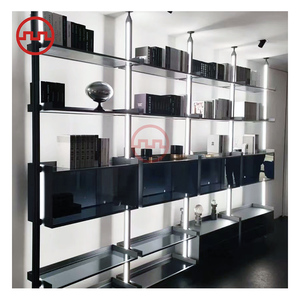 Bibliothèque ouverte multicouche au design moderne personnalisé avec poteau en aluminium et cadre en métal pour <span class=keywords><strong>meubles</strong></span> de maison pour le salon - Product Image 1