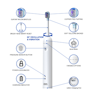 Relish Vibrosonic Toothbrush Wave Electric Tooth Brush Sonic Electric Toothbrush Pressure <strong>Sensor</strong> - Product Image 2
