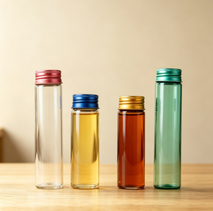 Frasco de Vidrio Transparente de 50 ml con Tapa de Rosca de Aluminio, Botella Cilíndrica Vacía para Salsas, Aceite, Condimentos, Envases para Regalos - Product Image 2