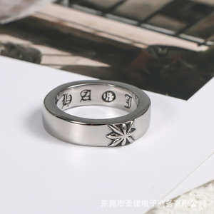 Japanese Korean Style <b>Titanium</b> Steel Men's <b>Ring</b> Eight Pointed Star Rune Design SA1026 Gift Jewelry - Product Image 2