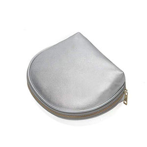 Sac à cosmétiques en cuir PU, trousse de toilette de voyage pour femmes, sac à maquillage en forme de coquille, portefeuille à fermeture éclair, porte-monnaie - Product Image 2