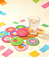 Sous-verres en papier à motifs géométriques colorés, imprimés sur mesure, modernes et absorbants, ensemble de tapis à boissons