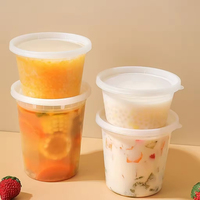 Bol alimentaire rond jetable en PP de 8 onces avec couvercle, récipient de qualité alimentaire compatible micro-ondes pour plats de pâtes