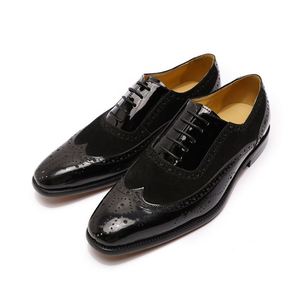 Luxury Mens Brogue Oxford <b>Shoes</b> Genuine Leather Dress <b>Shoes</b> Lace-Up Black Brown Wedding Party Men Business Formal <b>Shoes</b> - Product Image 1