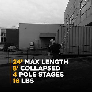 <span class=keywords><strong>Lance</strong></span> de pulvérisation <span class=keywords><strong>télescopique</strong></span> haute pression, 24 pieds, avec déclencheur, 4 verrous, 200 degrés, de 8 à 24 pieds - Product Image 4