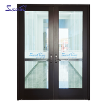 Porte de secours en aluminium Superwu avec barre anti-panique, double vitrage trempé, porte anti-panique avec fenêtre à persiennes PTAC