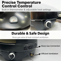 Four à pizza au gaz GPL moderne en acier inoxydable de 16 pouces avec table en métal pour une utilisation en extérieur