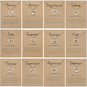 Collar de Moda con Colgante de Horóscopo en Forma de Moneda Chapado en Oro y Plata, Amuleto de Horóscopo para Mujer, Collar con los 12 Signos del Zodiaco - Product Image 3