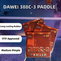 DAWEI 388C-3 KILLER OX Raquette de tennis de table professionnelle en caoutchouc à picots moyens, approuvée ITTF, nouvelle version à picots, en promotion