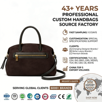 Luxuriöse Maßanfertigung Handtasche mit Abnehmbarem Riemen Reißverschluss Vintage Wasserdicht Minimalistisches Pompon-Design mit Griffen