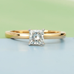 Anillo solitario de diamante CVD cultivado en laboratorio de 0.5 quilates, corte princesa, diamante creado en laboratorio, joyería ecológica para compromiso y cóctel. - Product Image 6