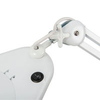 On Off Switch LED Magnifying Lamp Round Glass Lens Magnifier Desk Light with Flip Dust Cover C Clamp Swing Arm for Nail Salon