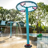 Fasilitas Hiburan Taman Air |   Kolam Semprot Anak-Anak dari Fiber Glass Komersial dengan Kepala Semprot Bunga Teratai
