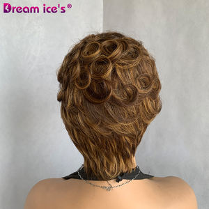 วิกผมแท้แบบบราซิลผมหน้าม้าสำหรับผู้หญิงผิว<span class=keywords><strong>ด</strong></span>ำ<span class=keywords><strong>เครื่อง</strong></span>ตั<span class=keywords><strong>ด</strong></span>แบบพิกซี่ - Product Image 5