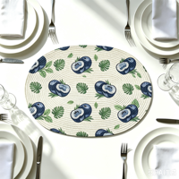 Set de table classique en PVC tissé irrégulier imprimé fruits TUOTU PP001 30x45cm pour hôtels, résistant à la chaleur, écologique, facile à utiliser