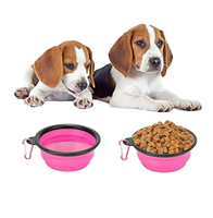 Tazón Plegable para Perros TPE, Tazón de Viaje Portátil, Plegable y Telescópico para Agua y Comida