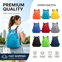 Sac à dos de sport unisexe en polyester Oxford à grande capacité (20-38L) avec logo imprimé et fermeture à cordon pour le basketball et les activités de plein air