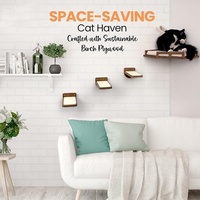 Étagère d'escalade murale moderne peu encombrante pour chat en bois Escalier à quatre marches pour chat d'intérieur