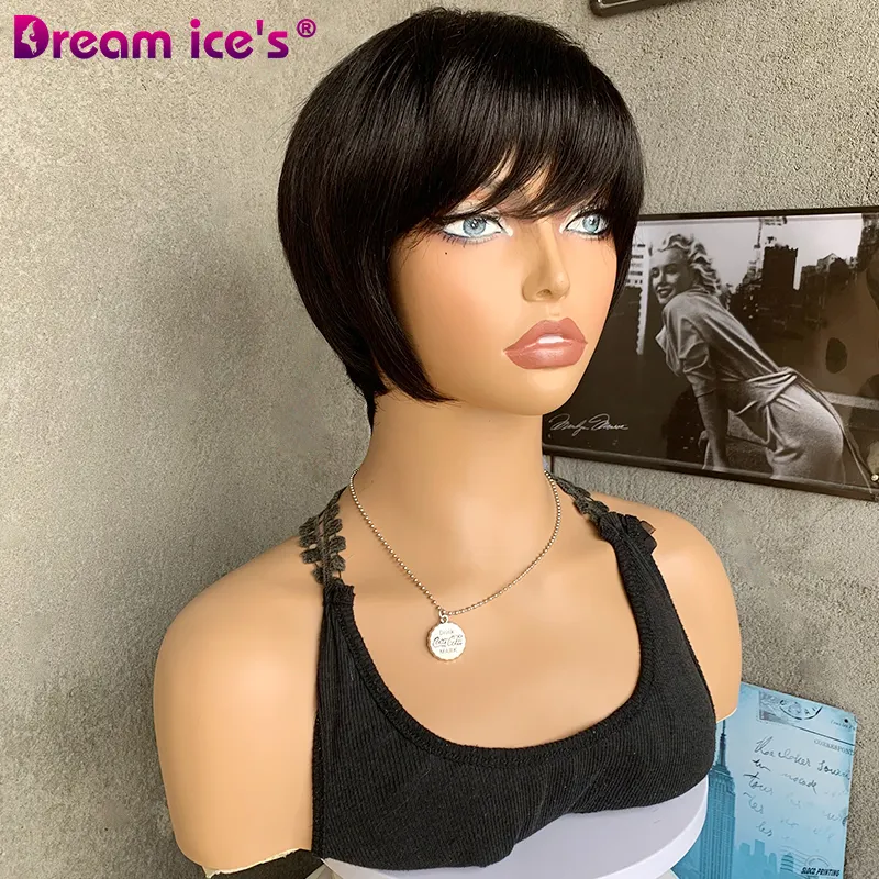 DREAM.ICEの中国ゴールドサプライヤー安い卸売人毛ウィッグ製品を出荷する準備ができて生の天然インド人毛ウィッグ