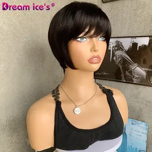 DREAM.ICE'S, proveedor de oro de China, peluca humana al por mayor barata, productos listos para enviar, pelucas de cabello humano indio natural crudo