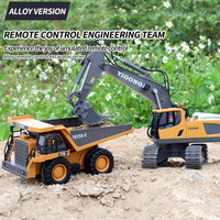 Excavatrice RC pour enfants 1:20, bulldozer 2,4 GHz 11CH, camion de construction RC, jouets de véhicules d'ingénierie avec lumière et musique