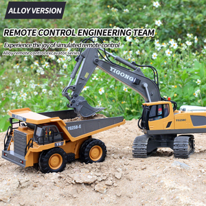 Excavatrice RC pour enfants 1:20, <span class=keywords><strong>bulldozer</strong></span> 2,4 GHz 11CH, camion de construction RC, jouets de véhicules d'ingénierie avec lumière et musique - Product Image 2