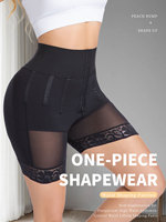 Shorty gainant taille haute pour femme Langqin avec fermeture à triple agrafe réglable, respirant, effet ventre plat et rehausseur de fesses