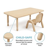 Juego de Muebles Montessori para Aula y Guardería: Mesa y Sillas de Madera Maciza con Almacenamiento para Niños Preescolares y de Aprendizaje