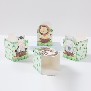 Lot de 12 Boîtes à Popcorn Mignonnes, Contenants en Papier à Imprimé <span class=keywords><strong>Licorne</strong></span> et Animaux de la Jungle pour Faveurs de Fête, Bonbons, Décoration d'Anniversaire - Product Image 3