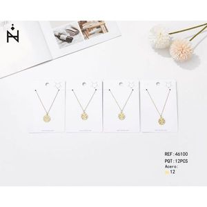 Set di 12 Collane con Ciondolo Rotondo in Ottone, Tono Oro, Gioielli Raffinati - Product Image 1